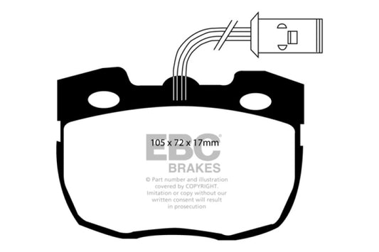 EBC Ultimax2 front brake pads for Land Rover Discovery Series 1 3.9, OE replacement brake pads with detailed friction material
