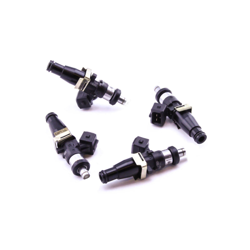 DeatschWerks Bosch EV14 1500cc fuel injector set for Lotus Elise and Exige, 4-cylinder engine, showing four high-performance injectors
