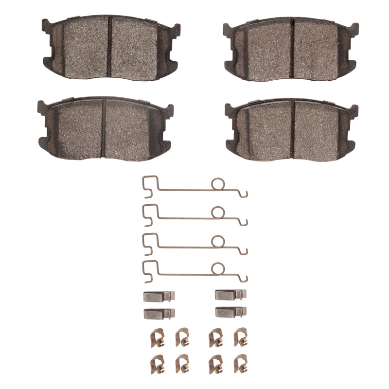R1 Concepts OE brake pads and hardware kit for Chevrolet Spectrum 1985-1989 front R1 Optimum OE brake pads set