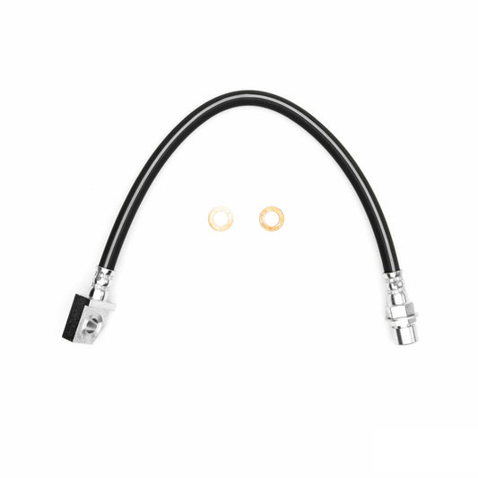 DFC Ford Mustang front right brake hose from 1994 to 1998, part of the brake line kit, showing the flexible rubber brake line.