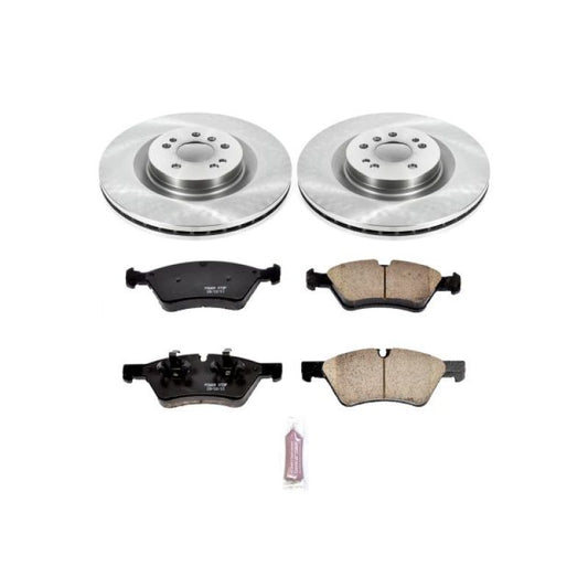 PowerStop OE front brake kit for 2005-2006 Mercedes-Benz G55 AMG, includes brake rotors and pads, automotive brake components