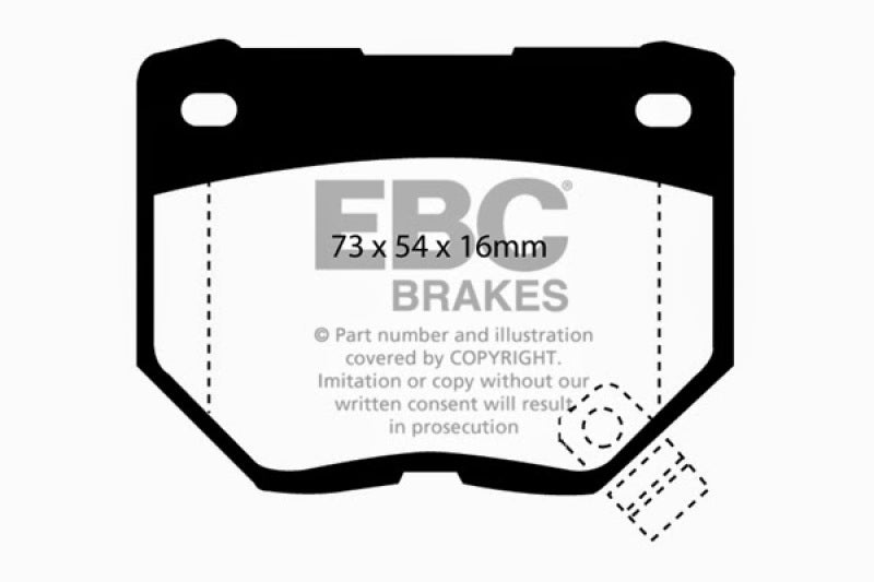EBC Redstuff rear brake pads for Nissan Skyline R32 2.6 Twin Turbo GT-R, high-performance brake pads for enhanced stopping power.