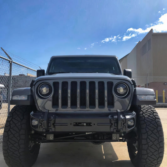 Oracle Lighting Jeep Wrangler JL and Gladiator JT high performance LED fog lights, no halo, with sleek black housing and clear lenses.