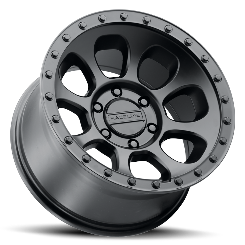 Raceline Forged 961B Bolt 17x9 inch satin black wheels with 6x139.7 bolt pattern and -12mm offset, 106.1mm bore