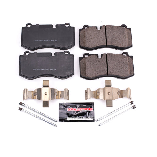 PowerStop Z23 Evolution Sport front brake pads for Mercedes-Benz CL550, with hardware, performance brake pads.