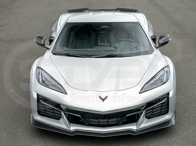 2023-UP CORVETTE C8 Z06 | Z07 STYLE EXTENDED ONE-PIECE FRONT LIP SPLITTER GROUND EFFECTS