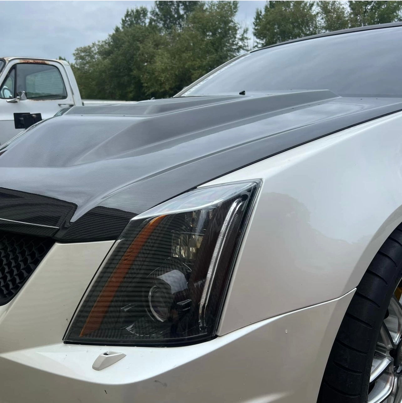 2009-2015 Cadillac CTS/CTS-V V2 | SDP Carbon Fiber Headlight  Internal Housings Bezels and Headlight Lens Shell Cover (Bundle Deal)