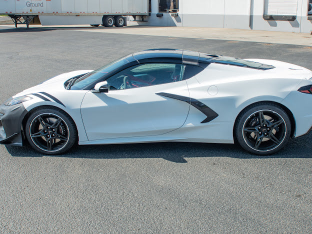 2020+ CHEVROLET CORVETTE C8 CARBON FIBER TOP ROOF PILLAR BOW