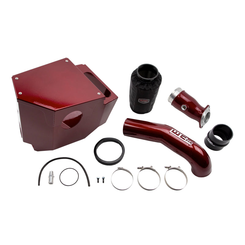 Wehrli Chevrolet Duramax 6.6L LP5 Stage 2 Cold Air Intake Kit in Bengal Blue with 4-inch intake tubing and filter.
