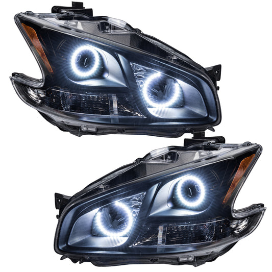 Oracle Nissan Maxima 2009-2013 SMD Chrome White headlights with non-HID design, featuring sleek chrome finish and bright white lighting.