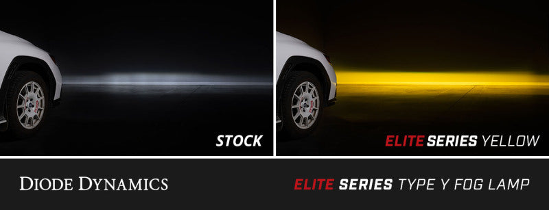Diode Dynamics Subaru WRX Elite Series Type Y LED fog lights in cool white installed on front bumper.