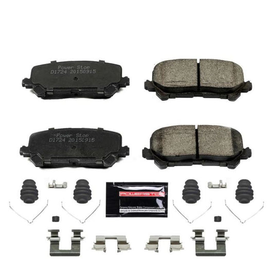 PowerStop Z23 Evolution Sport rear brake pads for Acura MDX 2014-2016, with hardware, high-performance brake pads.