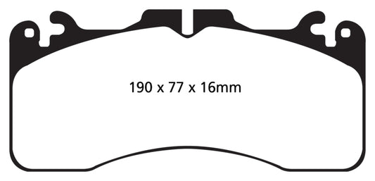 EBC 09+ Lexus LS460 4.6 Sport Greenstuff front brake pads for high-performance braking and enhanced stopping power.