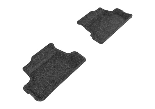 Black 3D MAXpider rubber floor mats for Mini Convertible 2016-2019 second row, with textured surface and custom fit design.