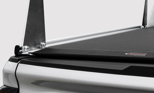 Access ADARAC 09-26 Ram 1500/2500/3500 black truck ladder rack on 8ft bed without RamBox, heavy-duty M-Series design.