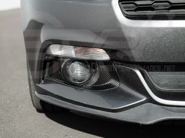 2015-2023 FORD MUSTANG S550 | CARBON FIBER FRONT BUMPER FOG LIGHT BEZEL COVER PAIR