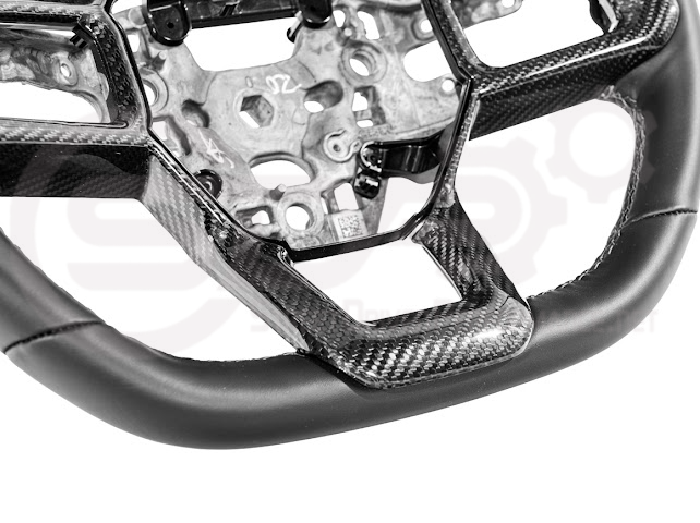 2024-Up Ford Mustang | Factory Style CARBON FIBER Tape On Steering Wheel Trim Full Cover