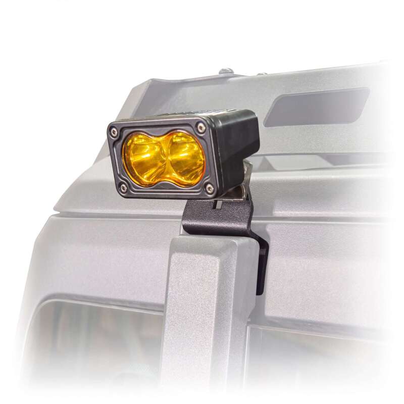 Turn Offroad 2021+ Ford Bronco OEM hard top light bracket mounted on the vehicle's offroad hard top accessory