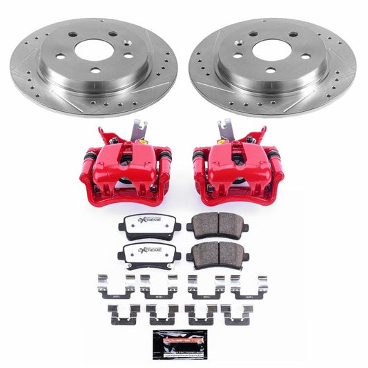 PowerStop rear Z26 Street Warrior brake kit with calipers for 2014-2015 Chevrolet Malibu, performance brake system with rotors and calipers.
