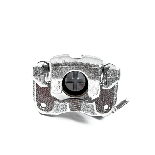 PowerStop rear left OE brake caliper and bracket for Acura CSX (2006-2011), automotive replacement part with detailed metal components.