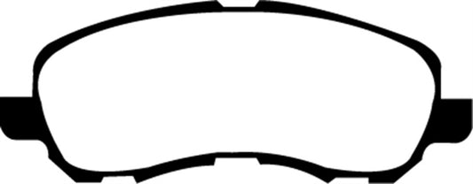EBC Redstuff front brake pads for Chrysler 200 2.4, high-performance brake pads with red friction material, shown in the image.