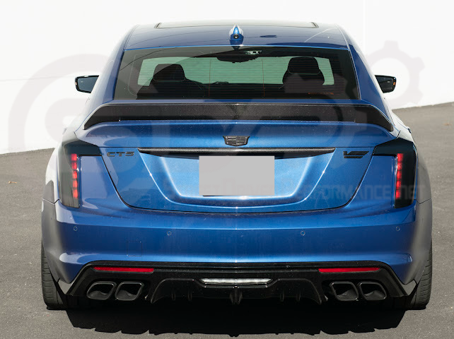 2020-Up Cadillac CT5 & CT5-V | SMOKE TINTED Rear Tail Light Trim Bezel Cover Pair