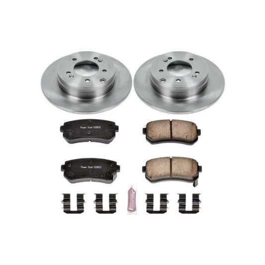 PowerStop rear brake kit for 2015 Hyundai Sonata with OE-style brake components and hardware, automotive repair parts.