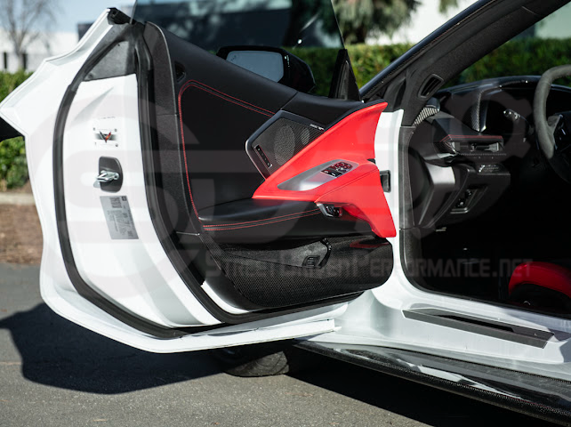 2020-Up Corvette C8 | CARBON FIBER Door Kick Guard Panel Lower Pocket Cover Pair