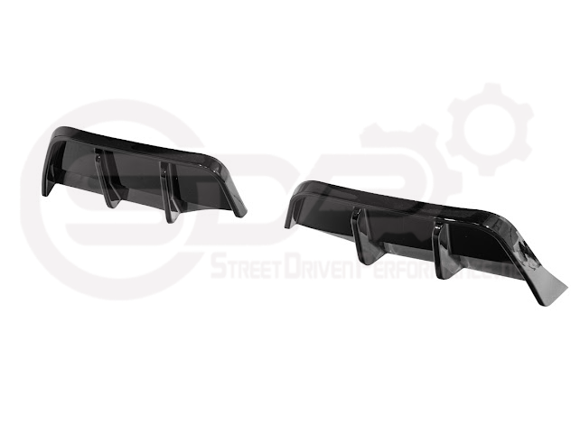 2025-Up Tesla Model Y | Fast Style Glossy Black Rear Bumper Finned Diffuser