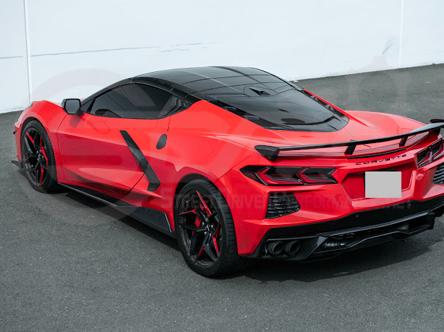 2020-Up Corvette C8 Stingray & Z51 |FaceliftedbRear Trunk High Wing Spoiler (Matte Black or Carbon Flash)