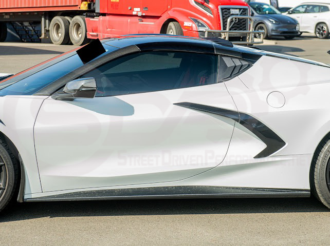 2020-Up Corvette C8 | SDP Performance Style Carbon Fiber Side Quarter Window Louver Sun Shade Cover