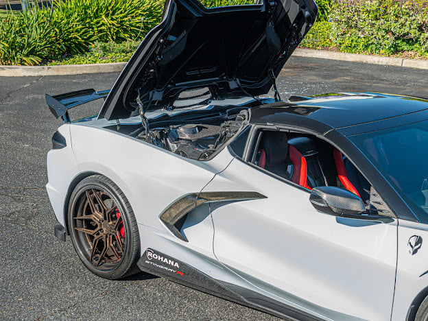 2020+ CHEVROLET CORVETTE C8 HTC | FACTORY STYLE CARBON FIBER ENGINE BAY PANEL COVER REPLACEMENT