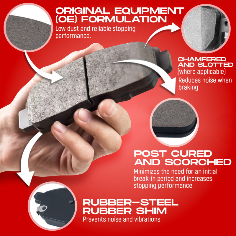 R1 Concepts Nissan Sentra front brake rotors with drilled and slotted design and carbon coating, with optional brake pads.