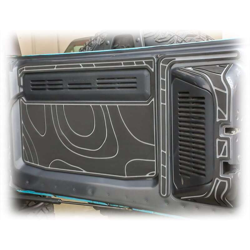 Black cargo area foam protector kit for 2021+ Ford Bronco 2-door by TURN Offroad, designed for cargo organization and protection.