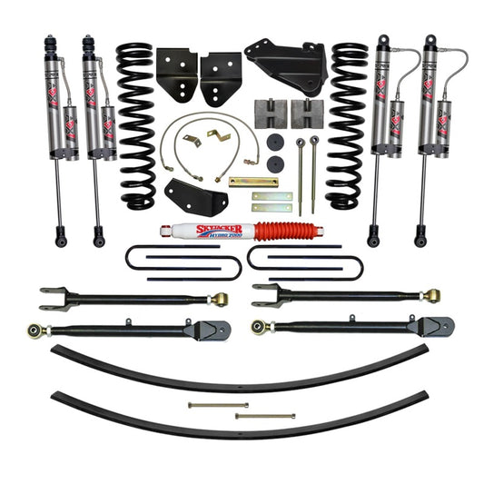 Skyjacker 8.5-inch lift kit for 2005 Ford F250 4WD gas truck, showing the lifted suspension and components.