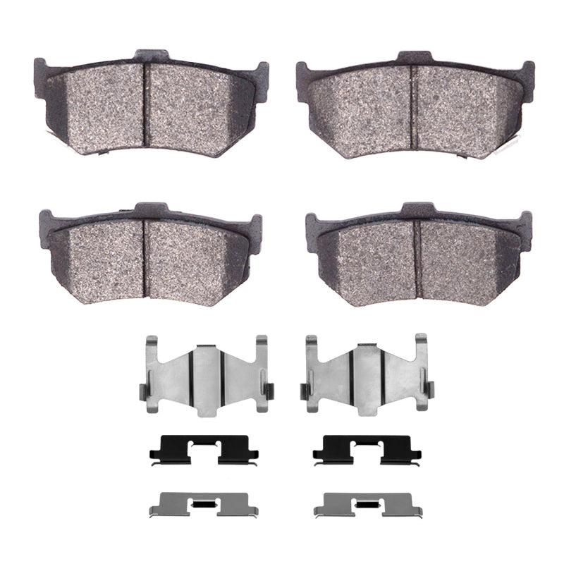 R1 Concepts OE brake pads and hardware kit for Honda Prelude R1 84-94 rear brake replacement, featuring new pads and hardware components.