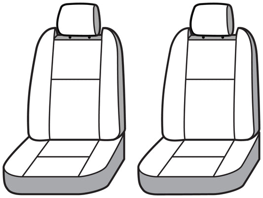 Covercraft Carhartt Super Dux front seat cover for Dodge RAM 1500 2019-2025, gravel-colored custom seat protector for front seats.