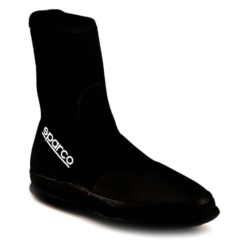 Black Sparco waterproof boots for footwear, featuring sturdy design and durable material, ideal for outdoor activities and protection.