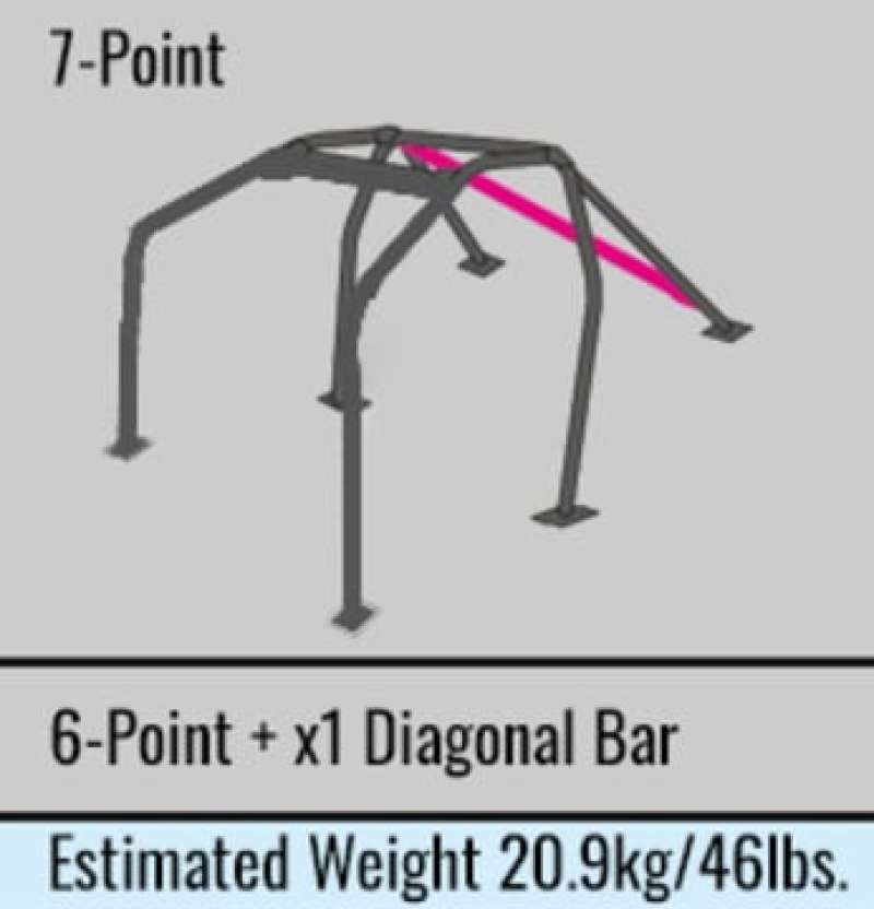 Cusco roll cage for 91-95 Honda Civic EG6 non-sunroof, RHD, chromoly dash-thru, 2-4 passenger racing safety cage