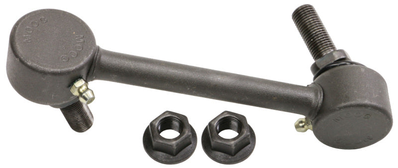 Moog Genesis G80 front right sway bar endlink for 2017-2020 models, showing the metal link with mounting points.
