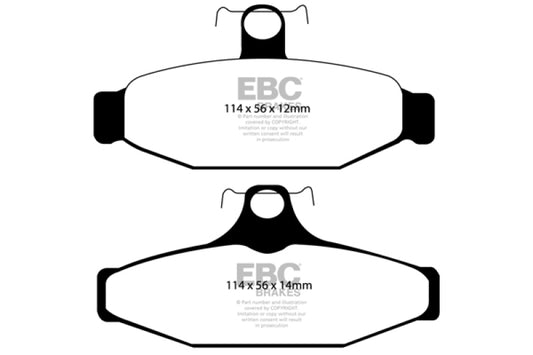 EBC Ultimax2 rear brake pads for Chevrolet Camaro 3rd Gen 2.8 Performance Package, OE style brake pads, high-performance brake components