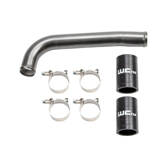 Wehrli Chevrolet 6.6L LB7/LLY Duramax upper coolant pipe in Bengal Grey, radiator hose for Duramax diesel engines.
