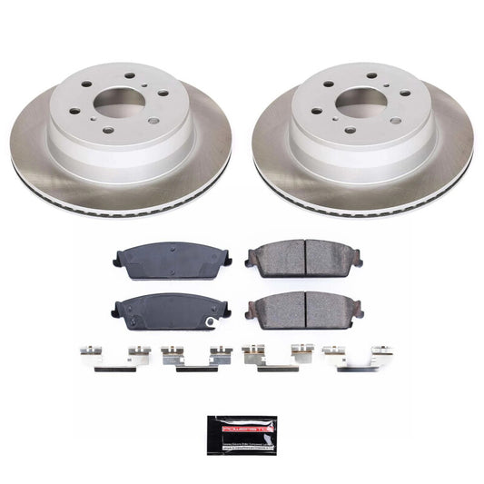 PowerStop rear semi-coated brake rotor kit for GMC Yukon XL 1500 2007-2014, performance brake replacement component.