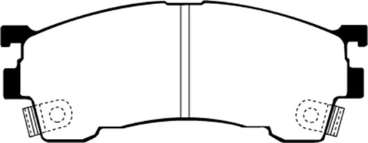 EBC Ultimax2 front brake pads for 1993-1997 Ford Probe 2.0 16v, OE style, showing the brake pad set with metal backing plates.