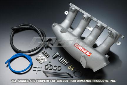 GReddy Nissan SR20DET S14/S15 short runner intake plenum for stock throttle body, aluminum intake manifold with detailed ports