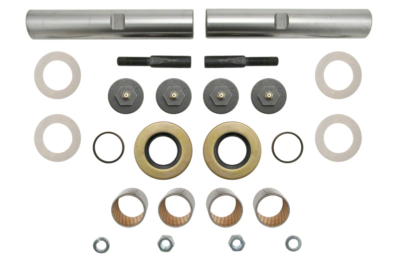 Moog 88-97 Ford F-Super Duty king pin set bushing kit with multiple bushings and components for suspension repair.
