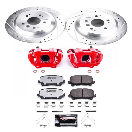 PowerStop Z36 brake kit for 2016-2017 Honda Pilot rear with calipers, designed for truck and tow performance braking.