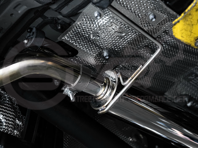Toyota 4Runner cat-back exhaust system by Street Driven Performance with chrome or burnt blue turn down tips, shown installed on vehicle