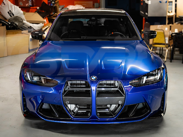 2021-Up BMW G80 M3 & G82 M4 W/ NO ACTIVE CRUISE CONTROL | CSL Style Carbon Fiber Front Kidney Grille Replacement