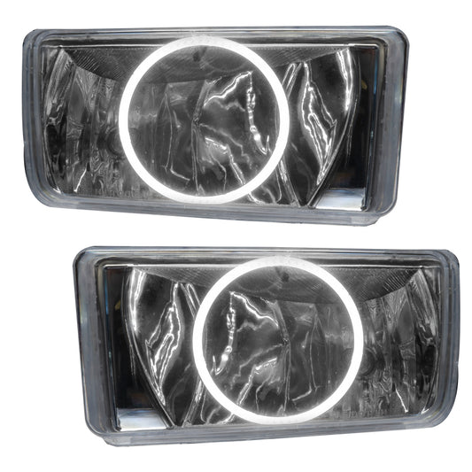 Oracle Chevrolet Silverado fog lights in white, pre-assembled, designed for model years 2007-2015, showcasing the fog light units.